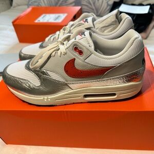 Nike Air Max with Red and Silver Highlights - Chilli